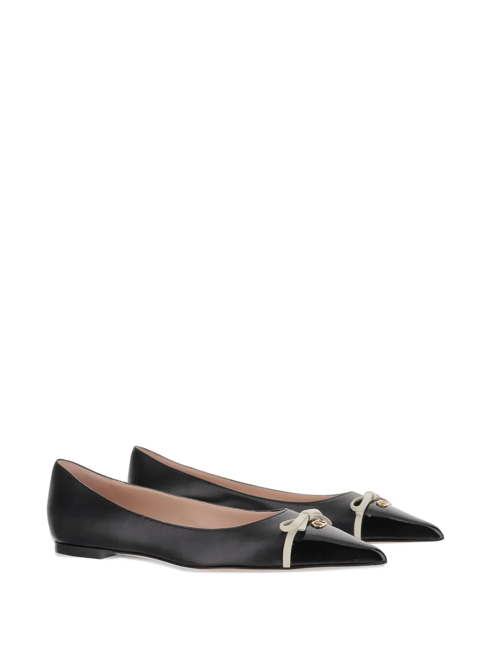Valentino Garavani contrast-bow ballet flats - Zwart