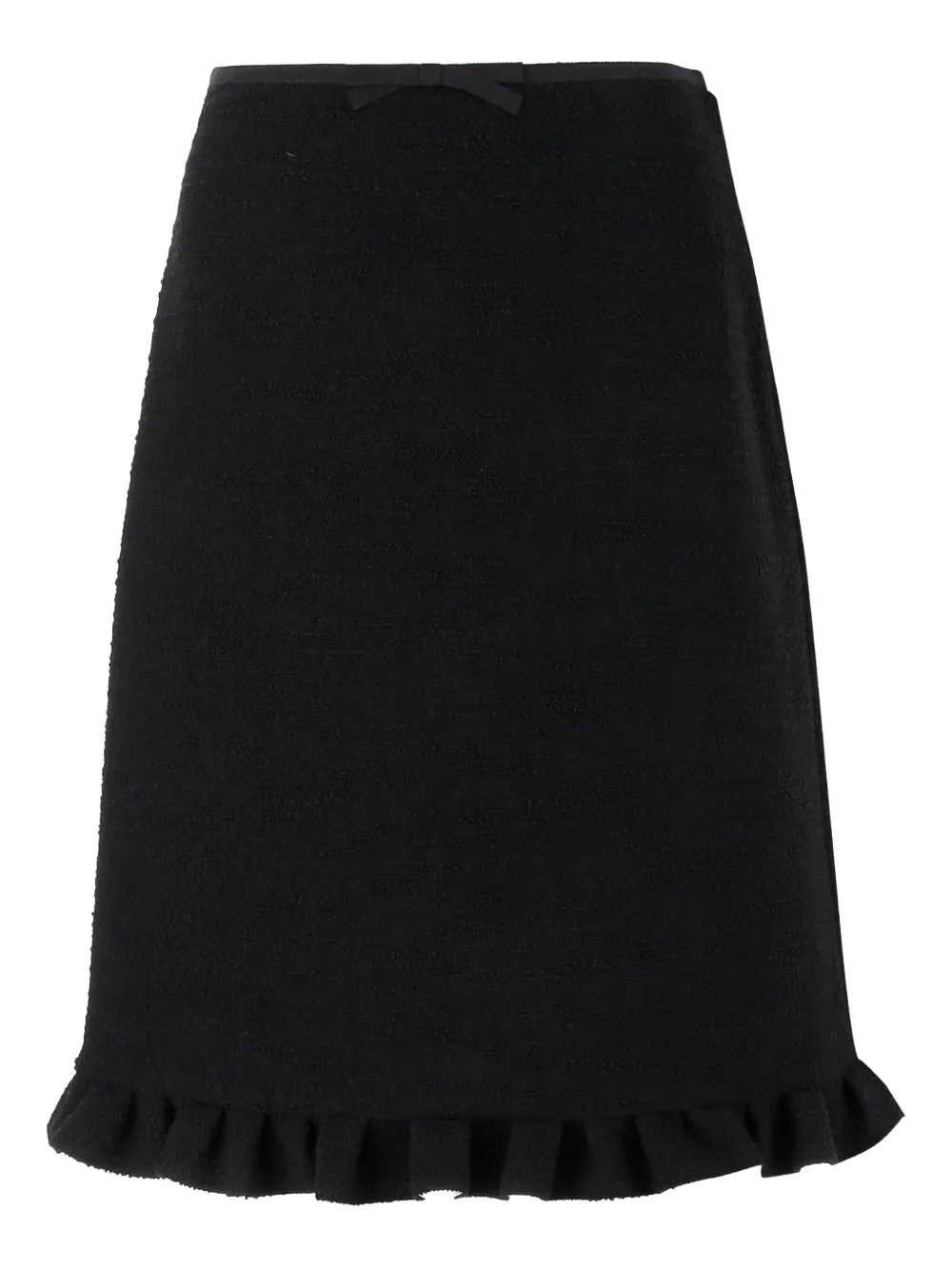Valentino Garavani ruffled tweed mini skirt - ブラック Valentino Garavani ruffled tweed mini skirt - ブラック