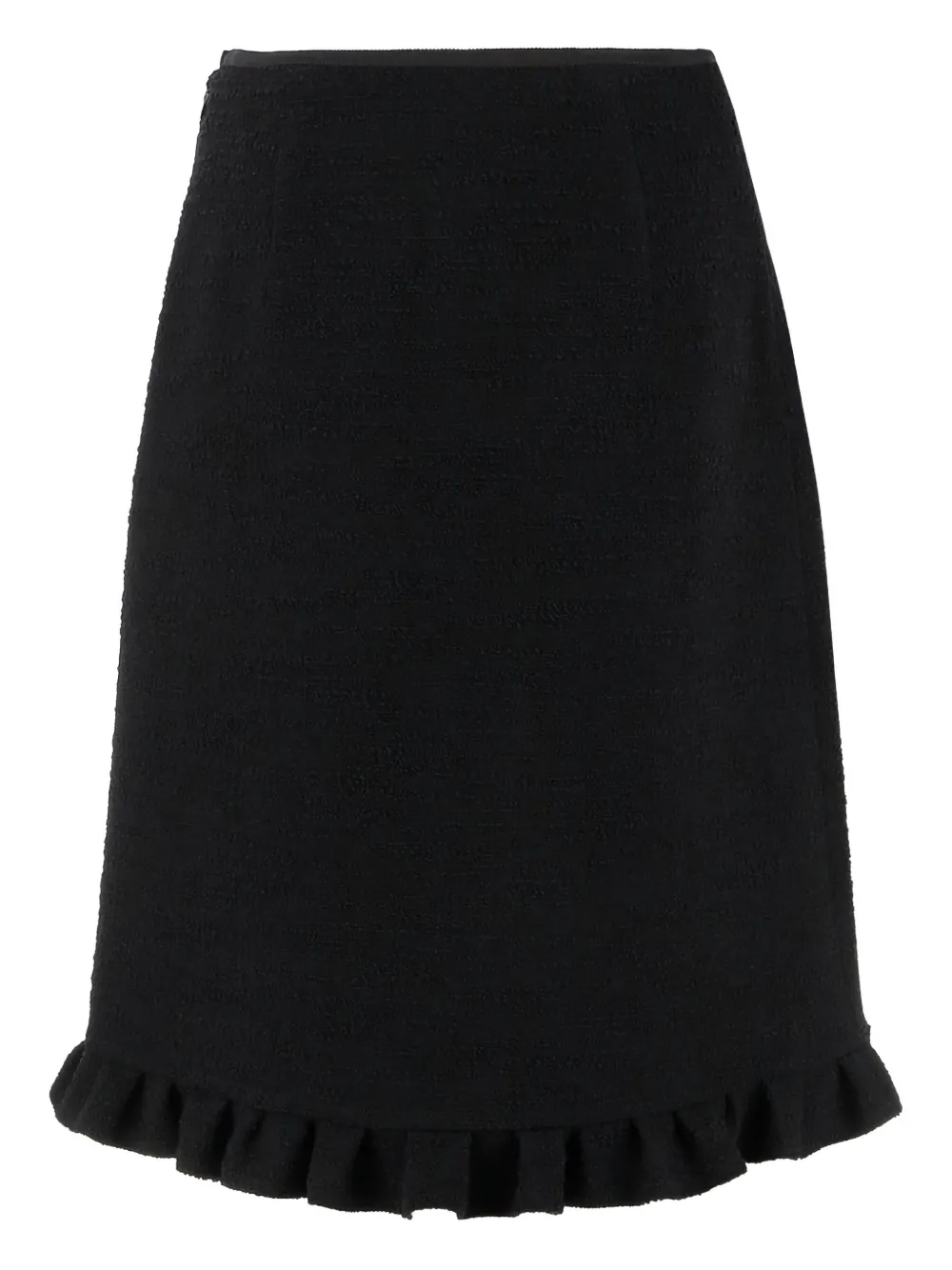 Valentino Garavani ruffled tweed mini skirt - Zwart