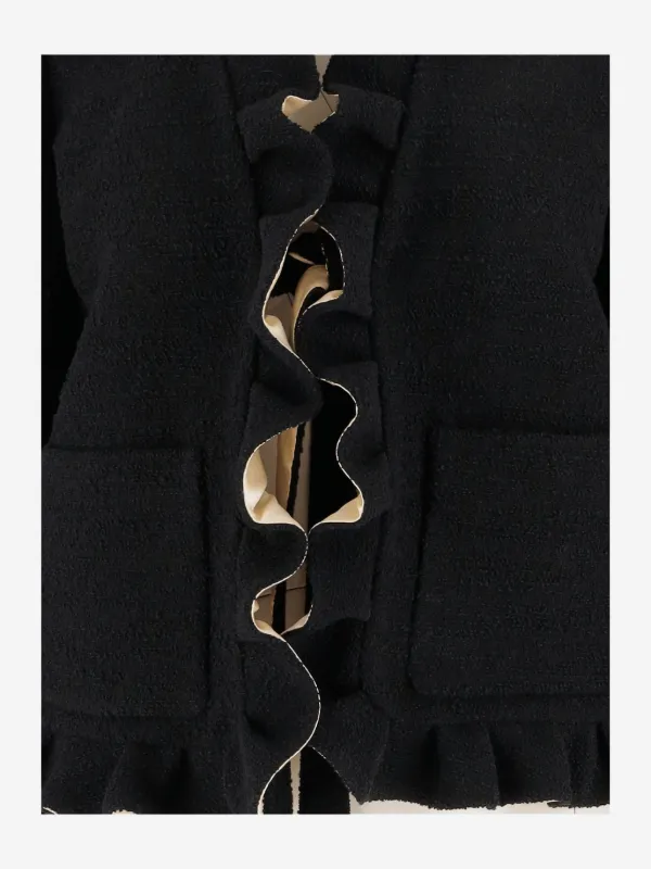 Valentino Garavani ラッフル ジャケット | ブラック | FARFETCH JP