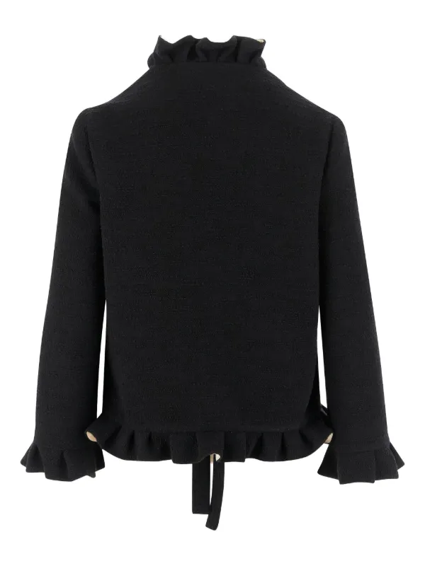 Valentino Garavani ラッフル ジャケット | ブラック | FARFETCH JP