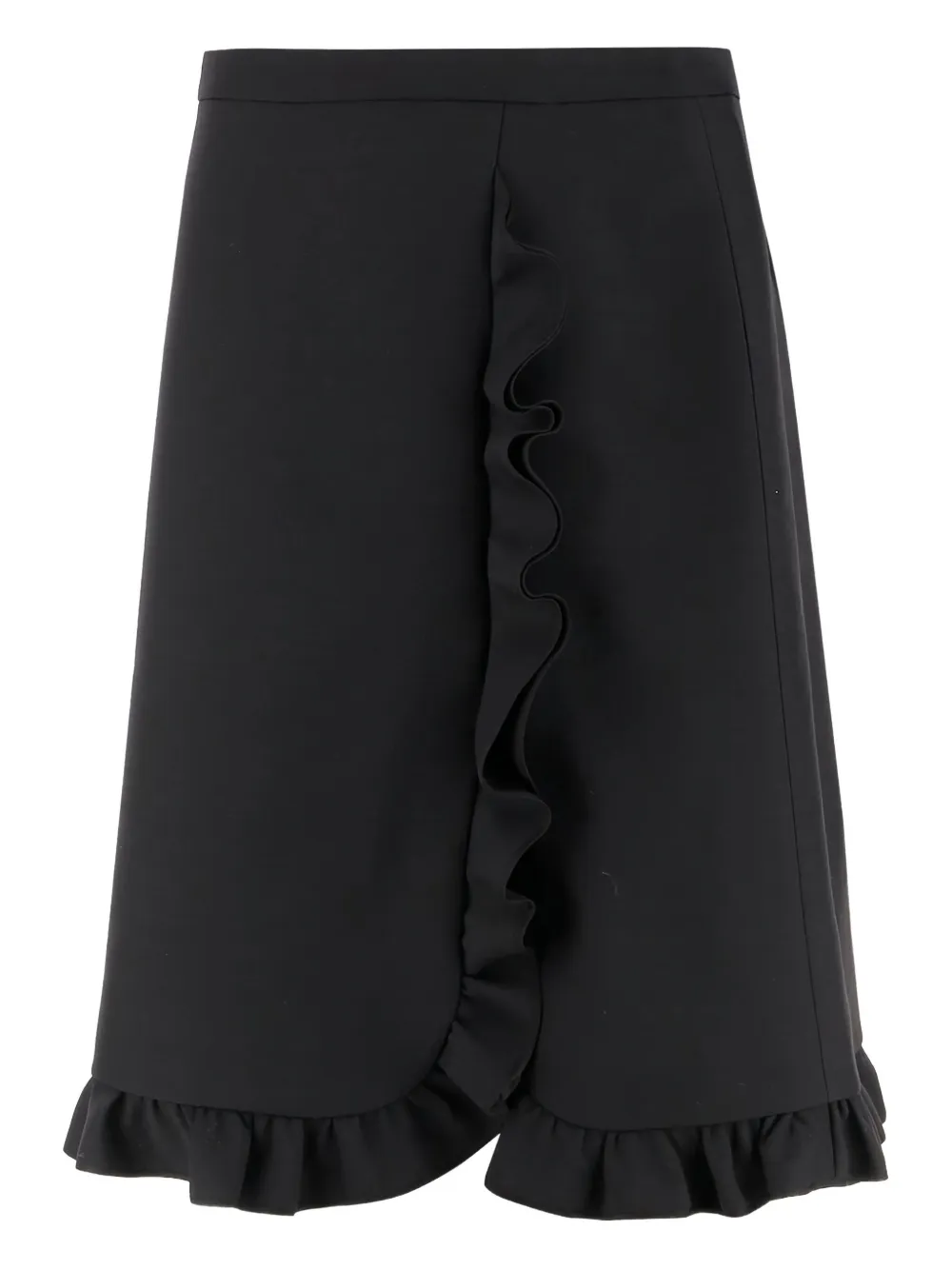 Valentino Garavani ruffle-detail midi skirt - Zwart