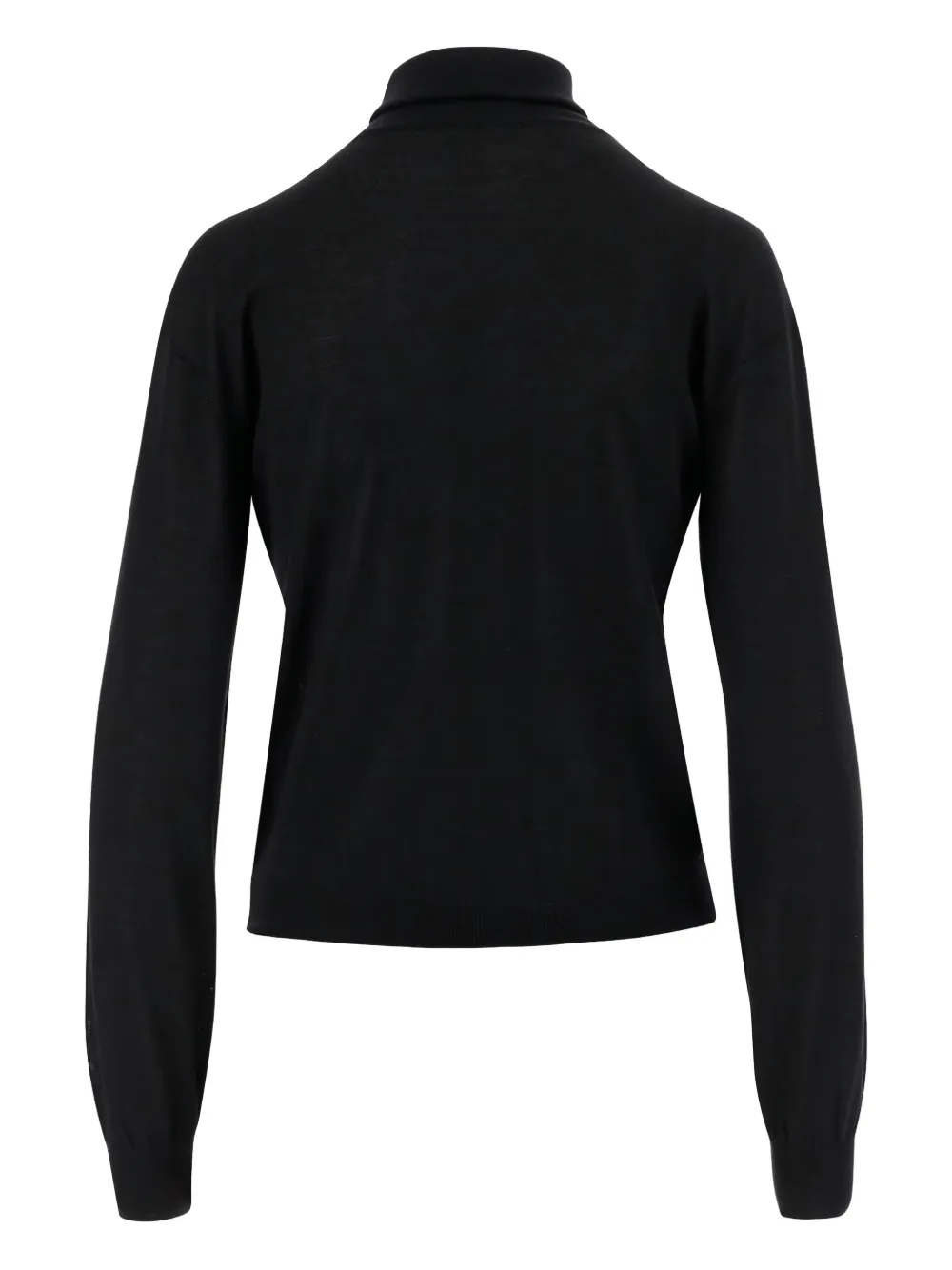 Saint Laurent High-neck Long-sleeve Sweater In Black