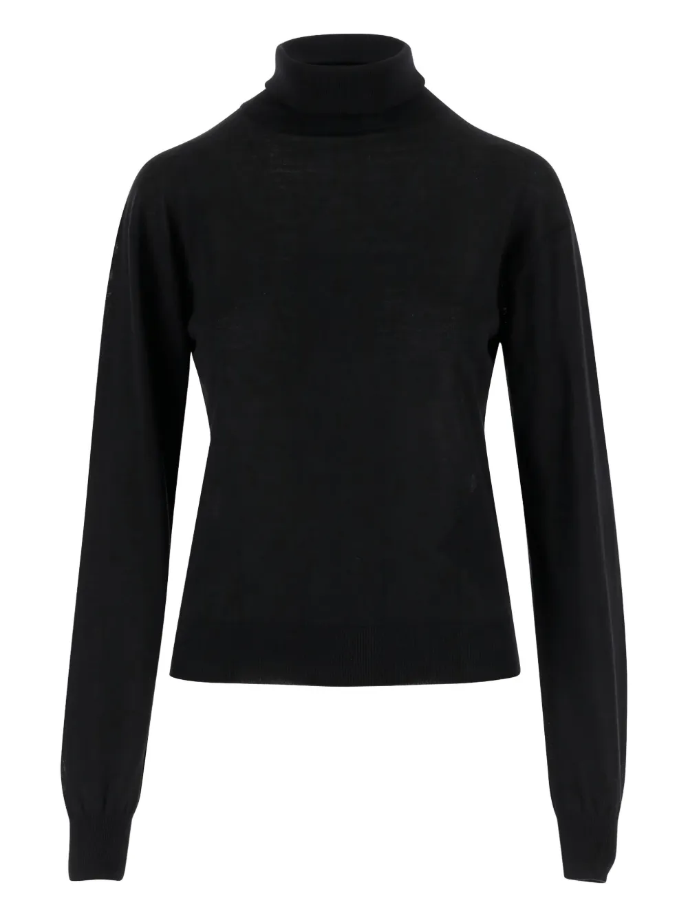 Saint Laurent High-neck Long-sleeve Sweater In Black