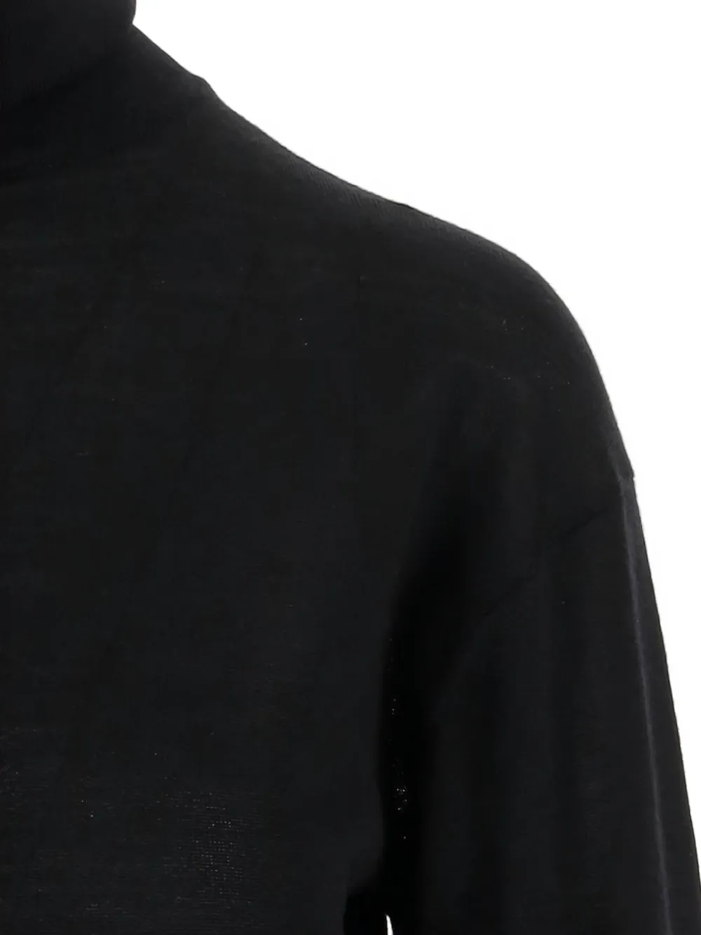 Saint Laurent High-neck Long-sleeve Sweater In Black
