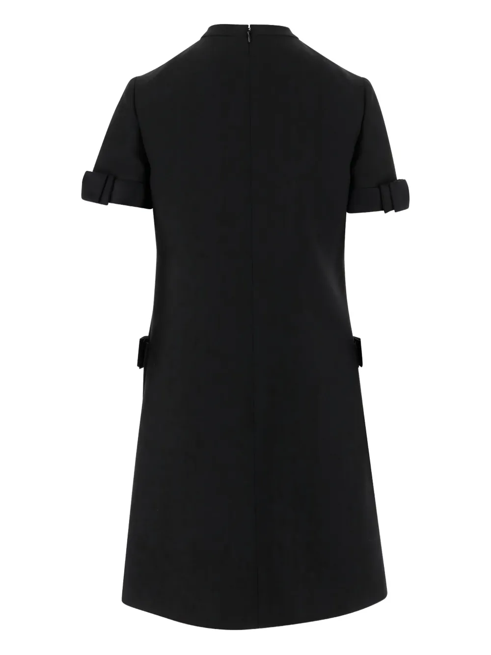 Valentino Crepe Couture Bow-detail Minidress In Black