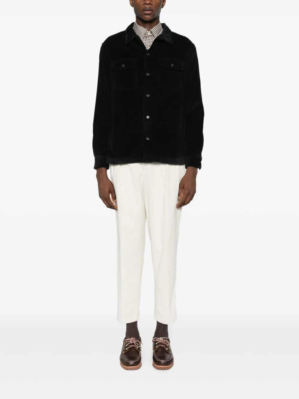 Polo Ralph Lauren Ribfluwelen overhemd met borstzak Zwart