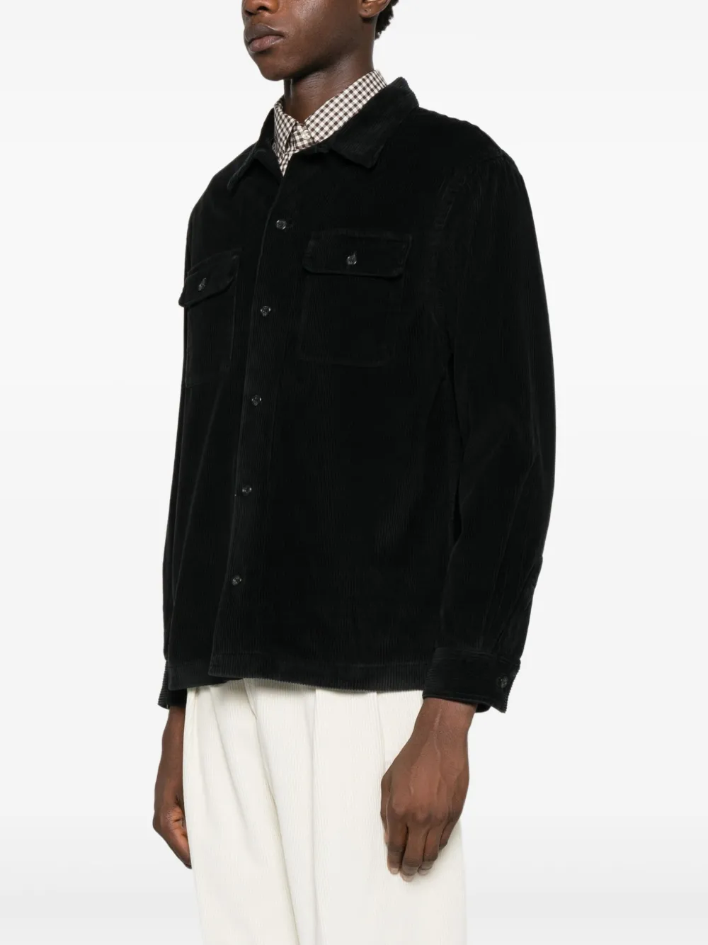 Polo Ralph Lauren Ribfluwelen overhemd met borstzak Zwart