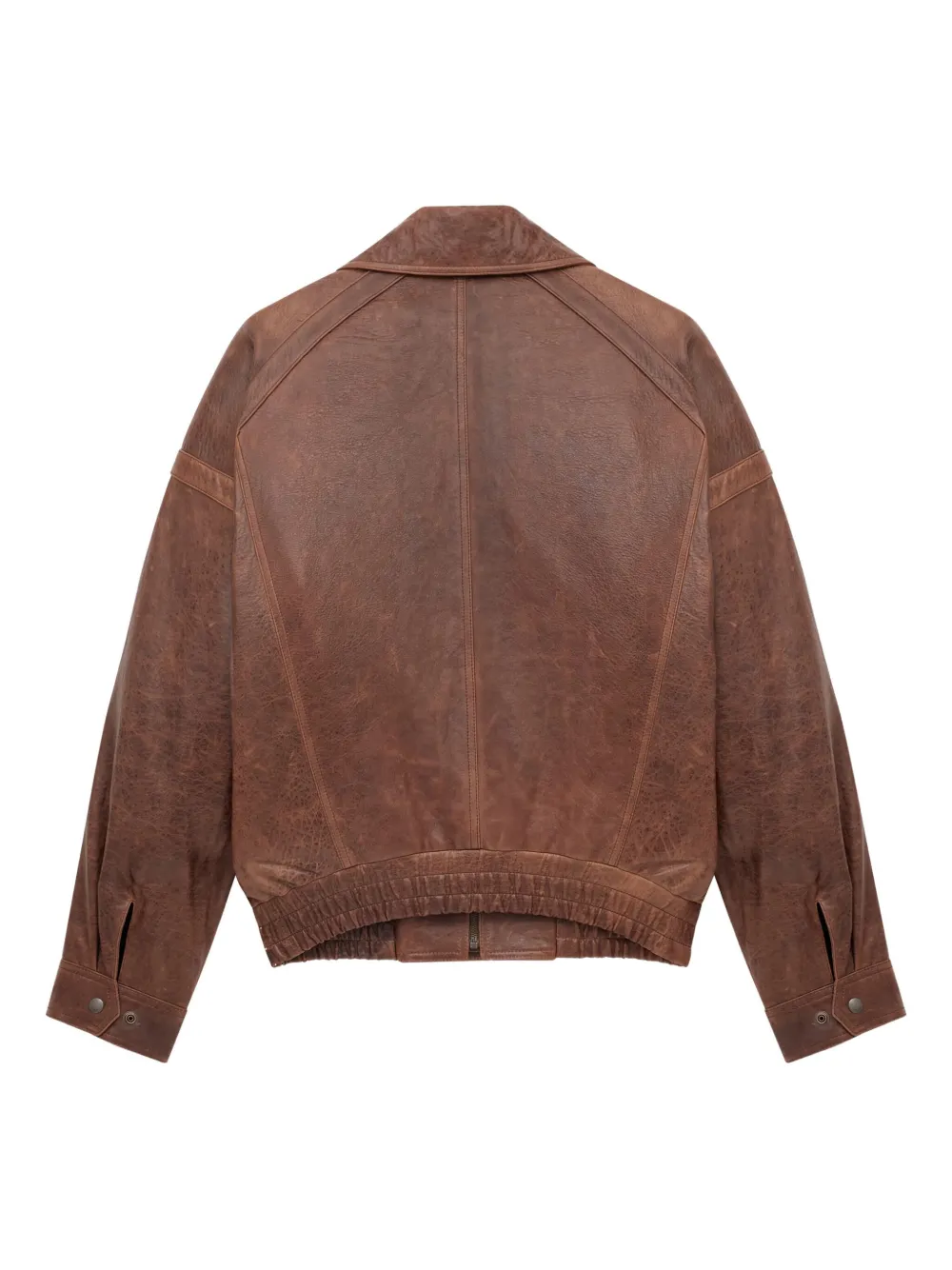 Saint Laurent Bomberjack van lamsleer met klepzak - Bruin