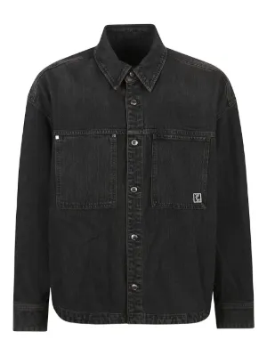 DSQUARED2 ウォッシュド デニムシャツ | ブラック | FARFETCH JP