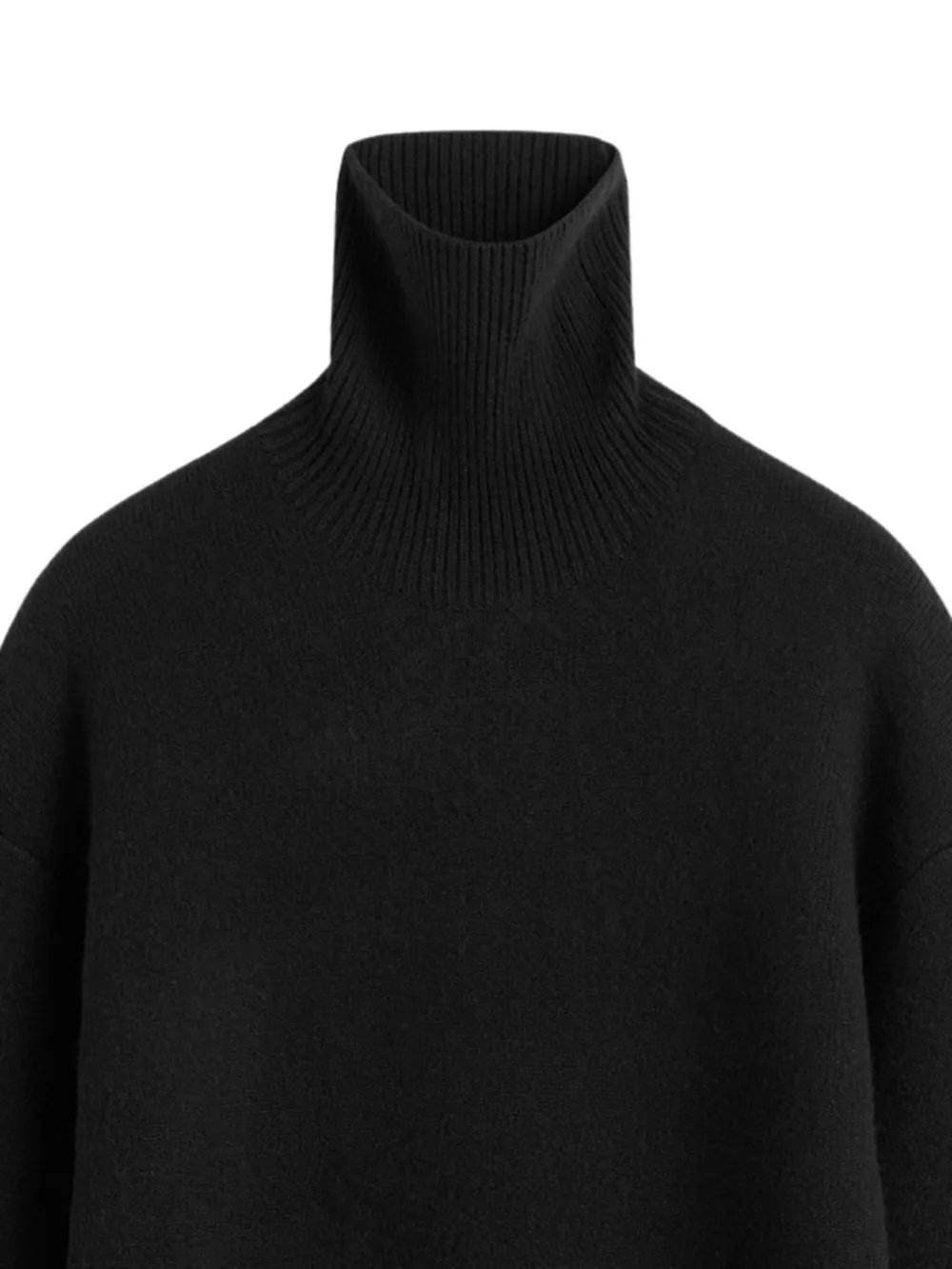 Totême Turtleneck Ribbed Knit Mini Dress In Black