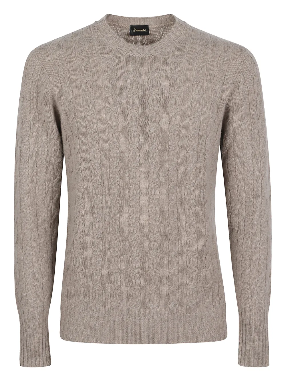 Drumohr roundneck braided sweater | Neutrals | Image 1