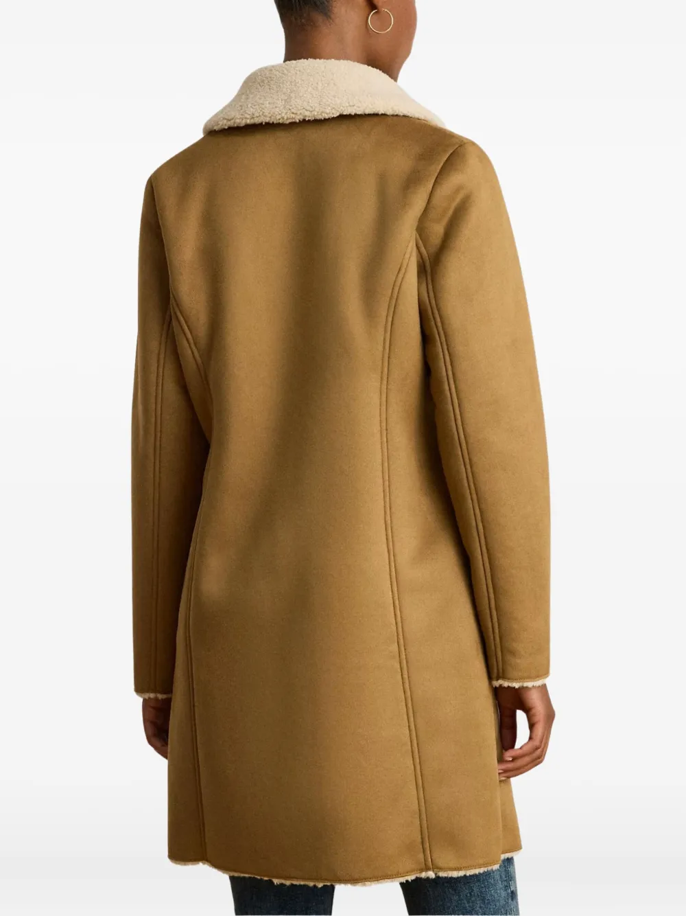 Ralph Lauren Faux-fur Collar Coat In Brown