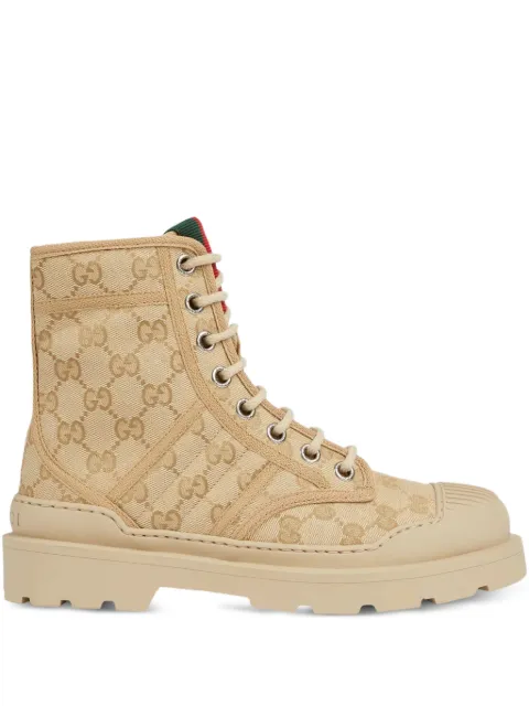Gucci Web Schnürstiefel mit Logo-Muster