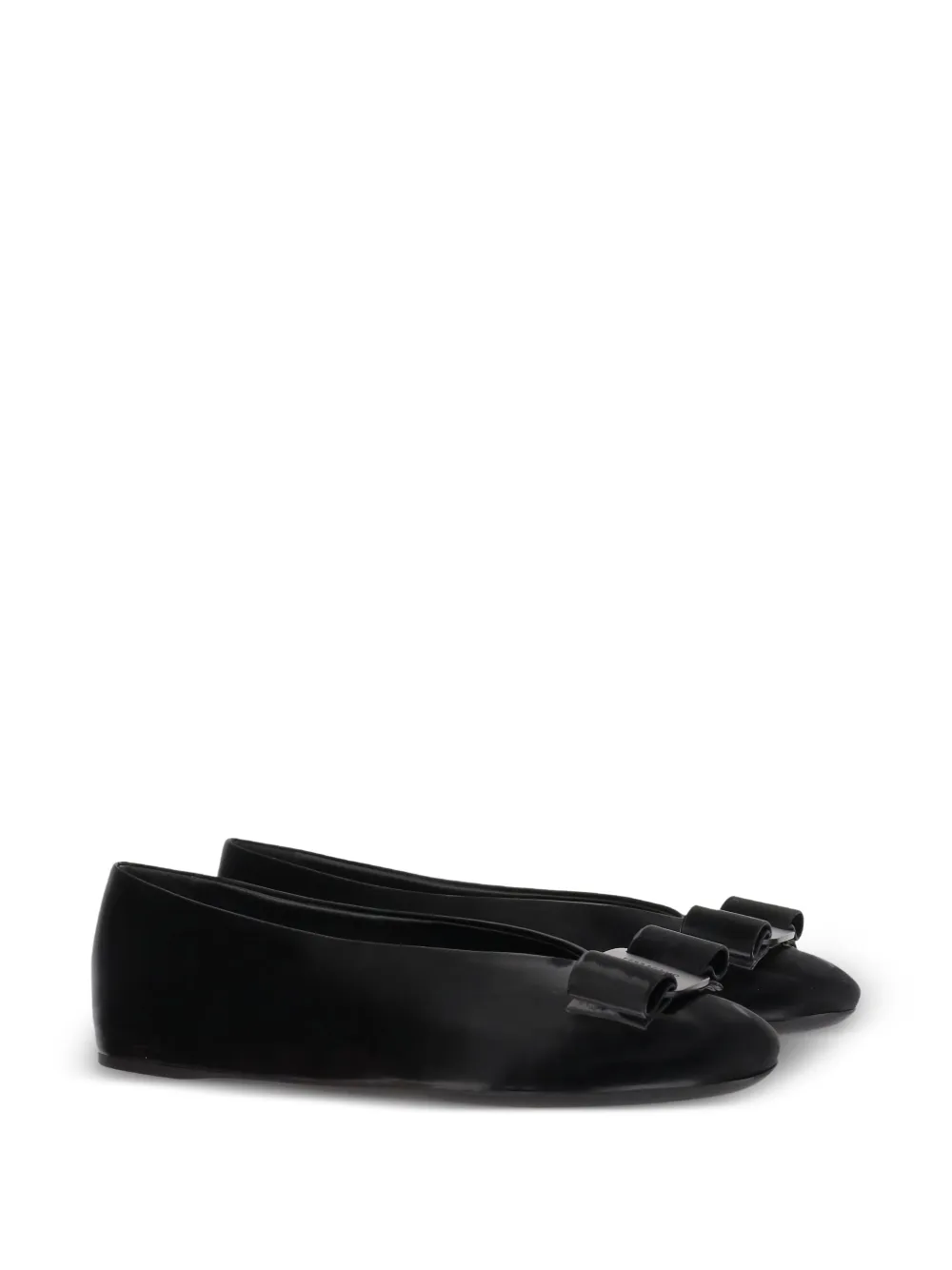 Ferragamo bow-detail ballet flats Black