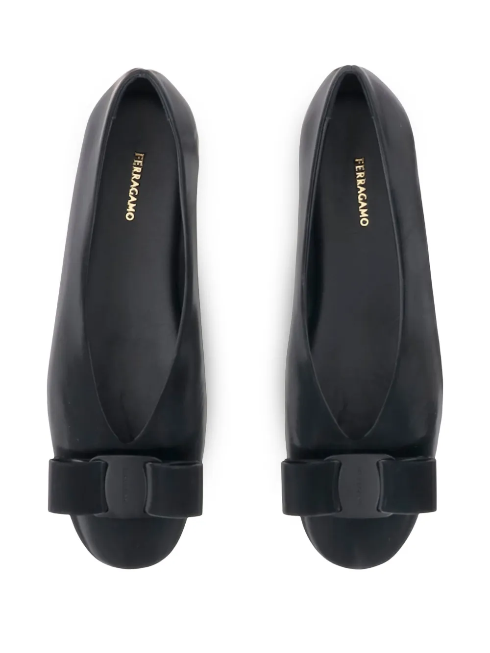 Ferragamo bow-detail ballet flats Black