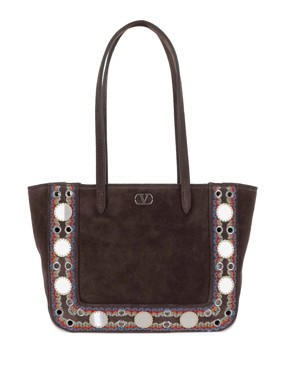 Valentino Garavani small Nellcôte stud-embellished suede shoulder bag Valentino Garavani small Nellcôte stud-embellished suede shoulder bag