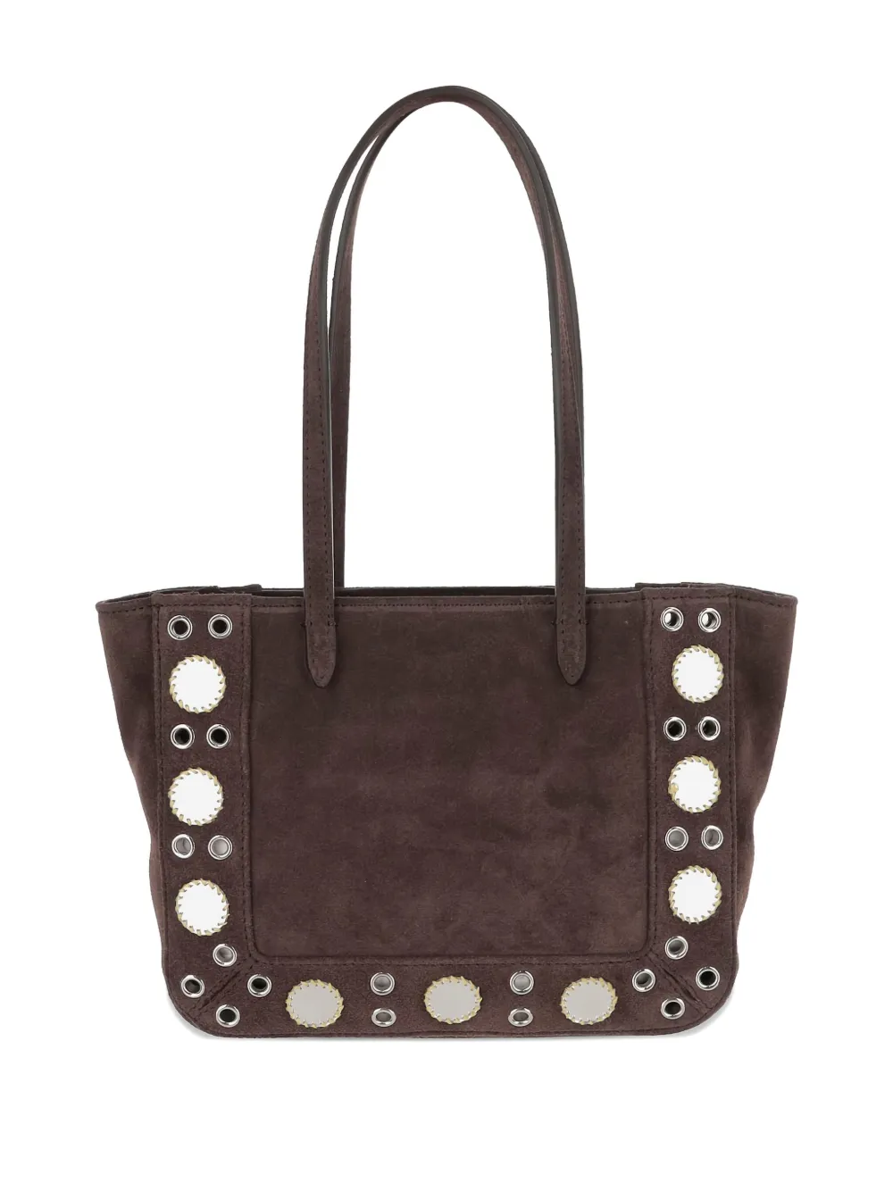 Valentino Garavani small Nellcôte stud-embellished suede shoulder bag - Bruin