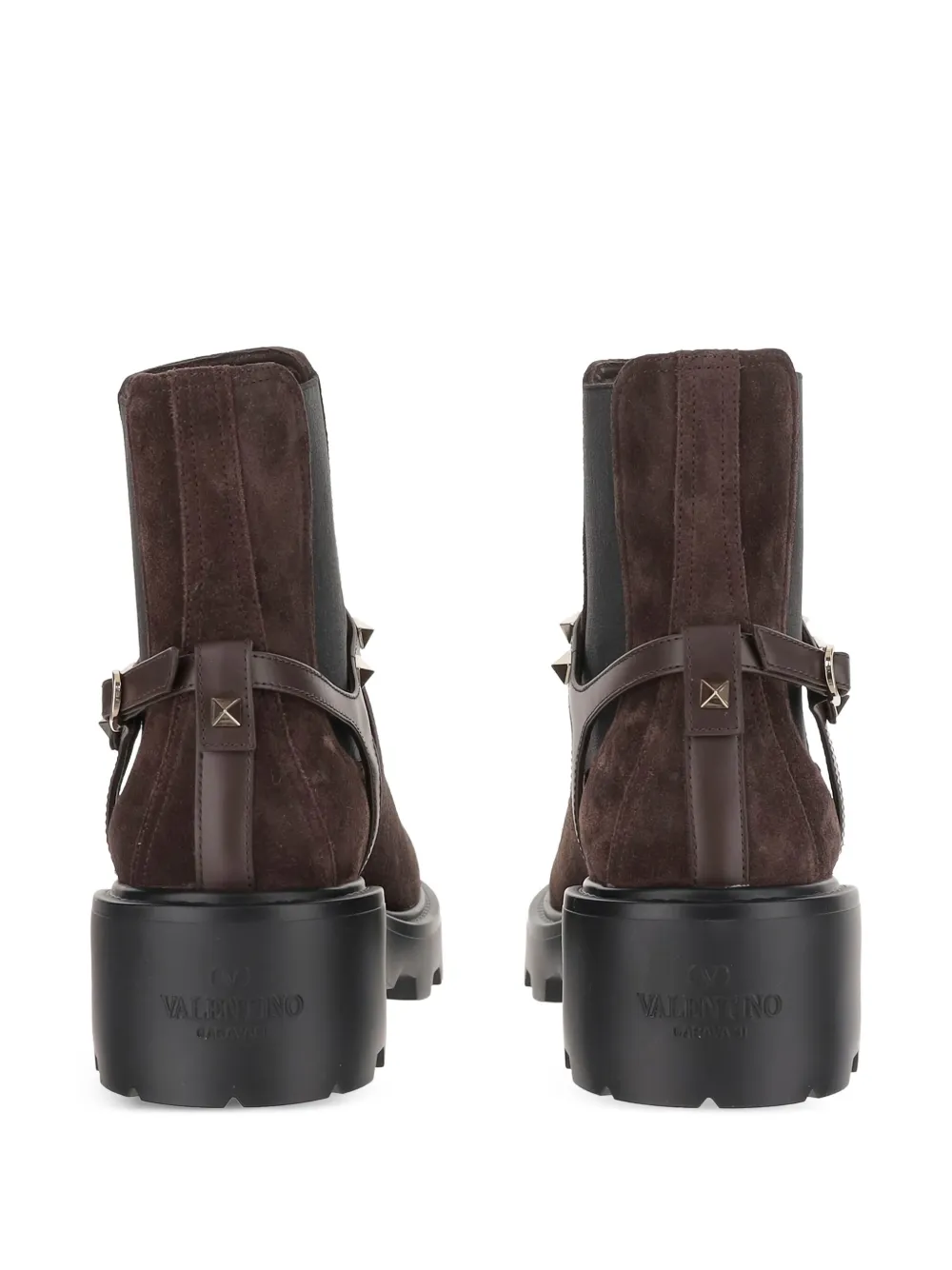 Valentino Garavani 50mm stud-embellished ankle boots Brown