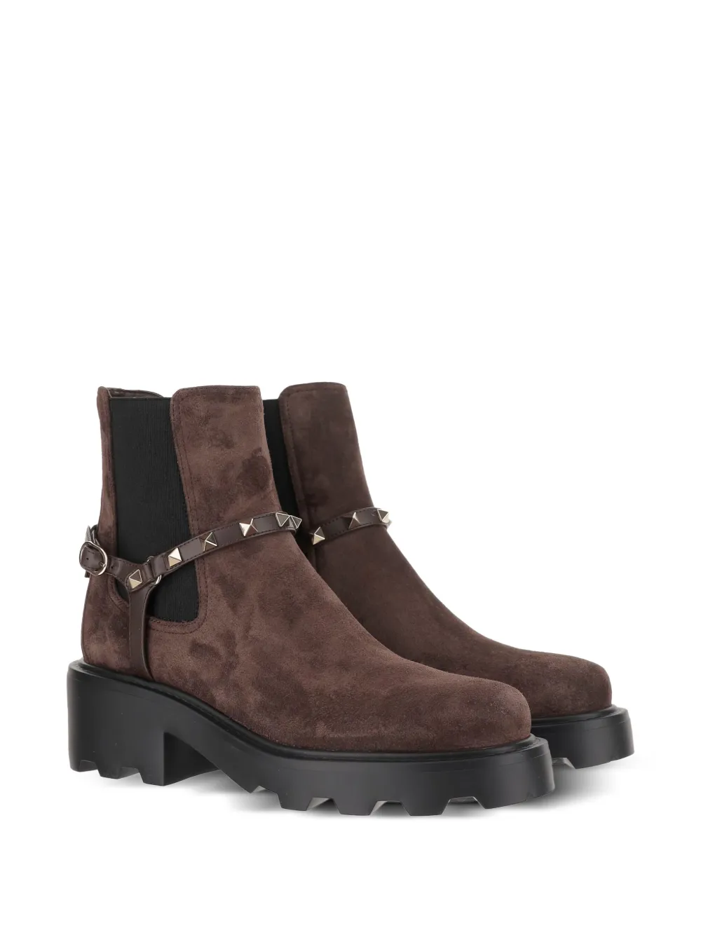 Valentino Garavani 50mm stud-embellished ankle boots Brown