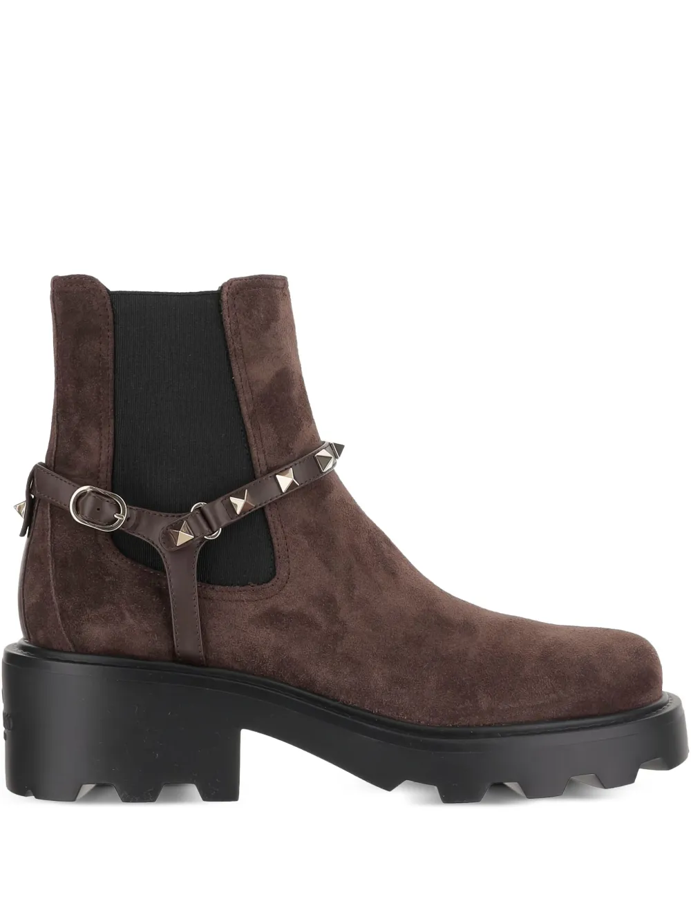 Valentino Garavani 50mm stud-embellished ankle boots Brown