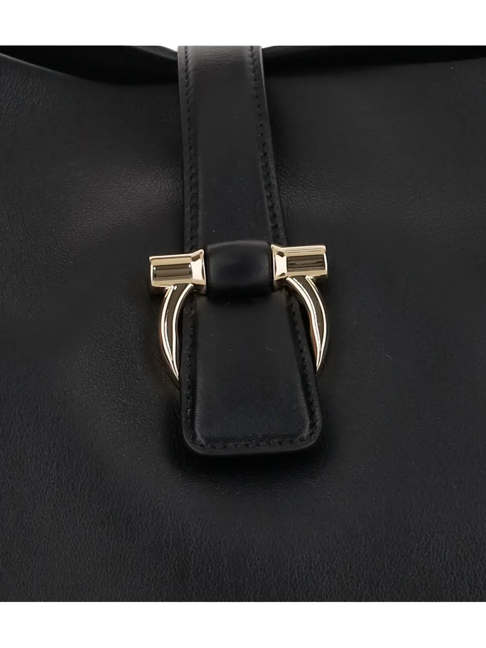 Ferragamo Gancini-clasp calfskin shoulder bag Zwart