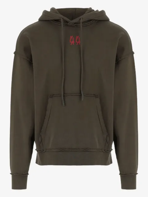 44 LABEL GROUP hoodie con logo estampado y bordes deshilachados