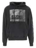 44 LABEL GROUP print-detail drawstring hoodie - Grey
