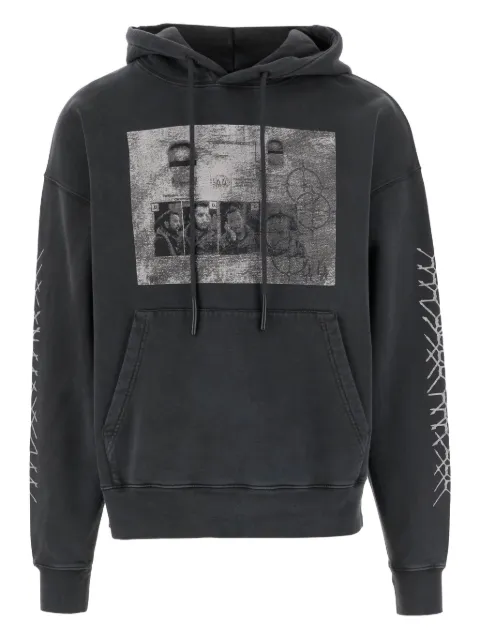 44 LABEL GROUP print-detail drawstring hoodie