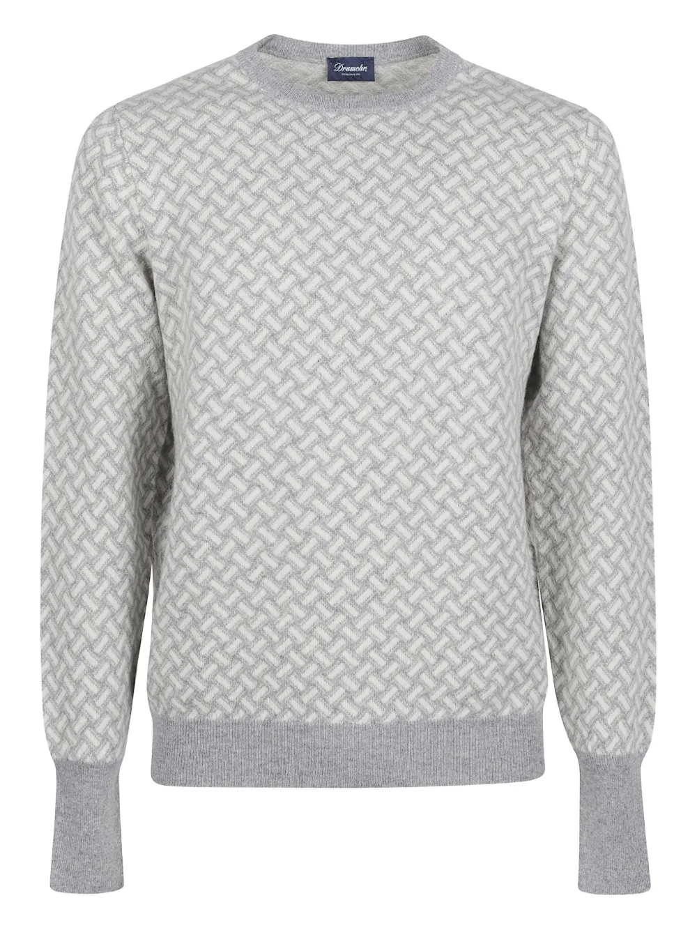 Drumohr round neck patterned sweater | Grey | Image 1
