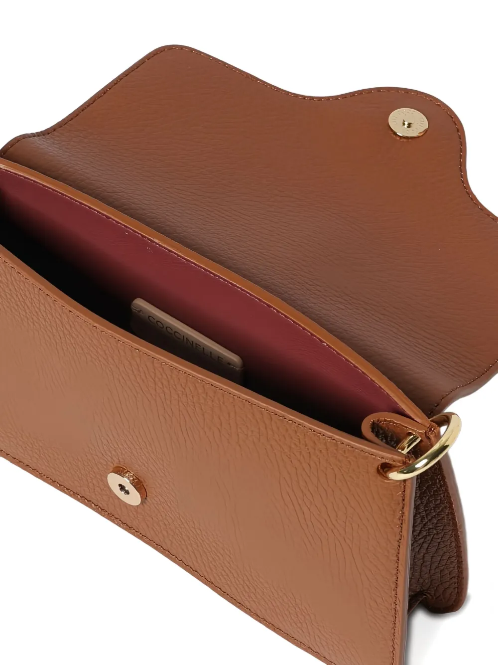 Coccinelle Mini C-me Logo-plaque Shoulder Bag In Brown
