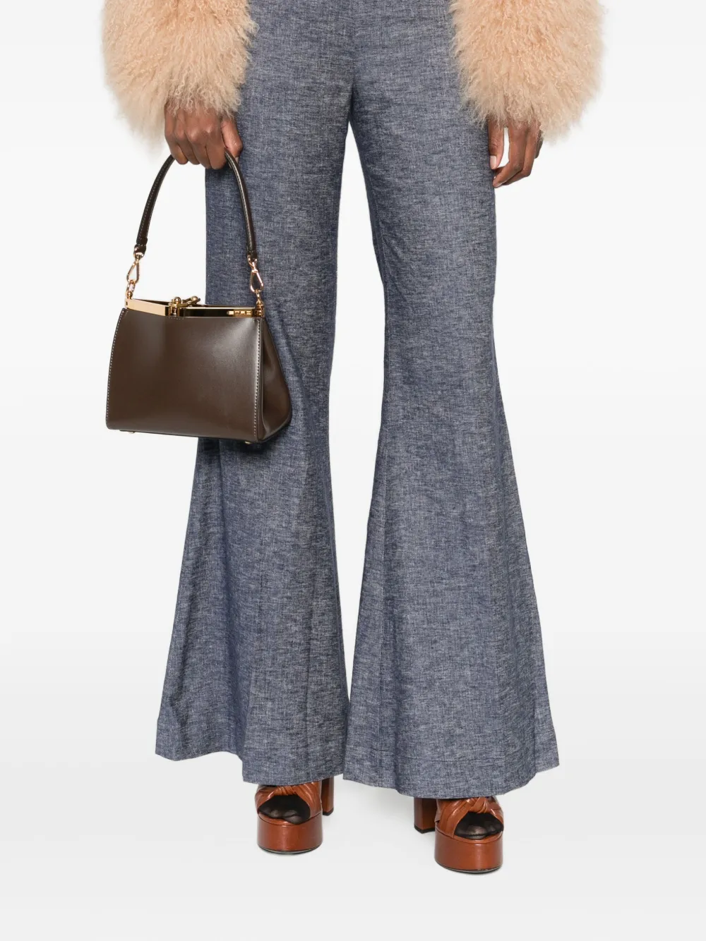 ETRO Vela leather tote bag - Bruin