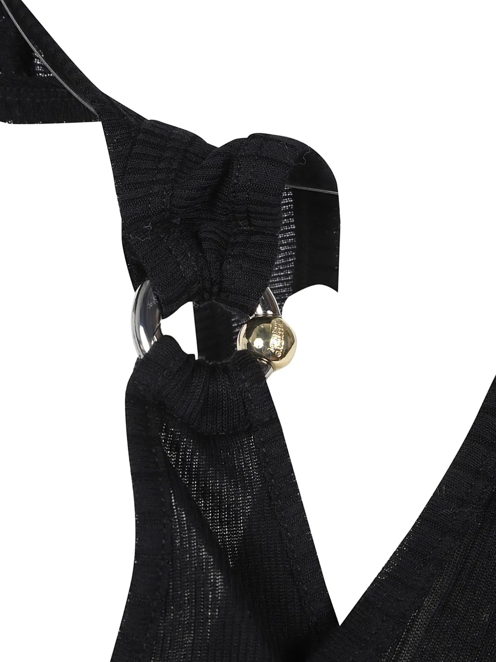 Jean Paul Gaultier Asymmetrische top met ringdetail Zwart