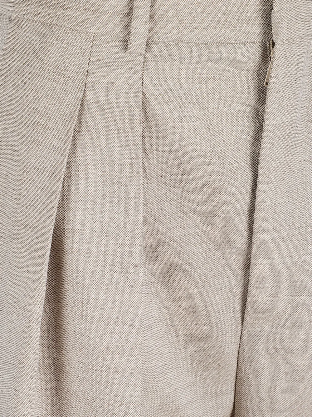 Saint Laurent Pleated Trousers In Neutral