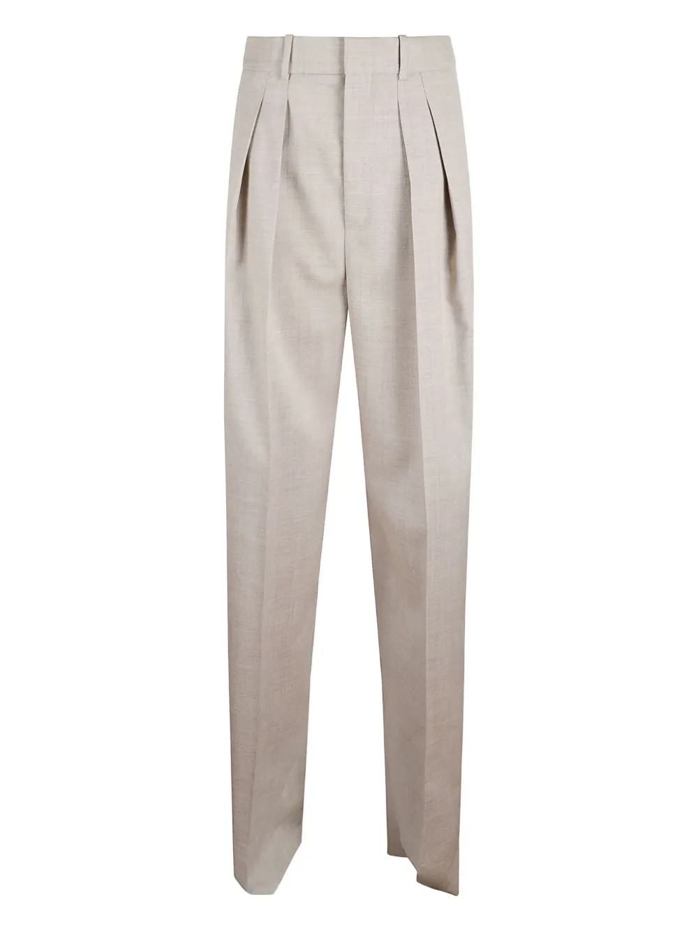 Saint Laurent Pleated Trousers In Neutral