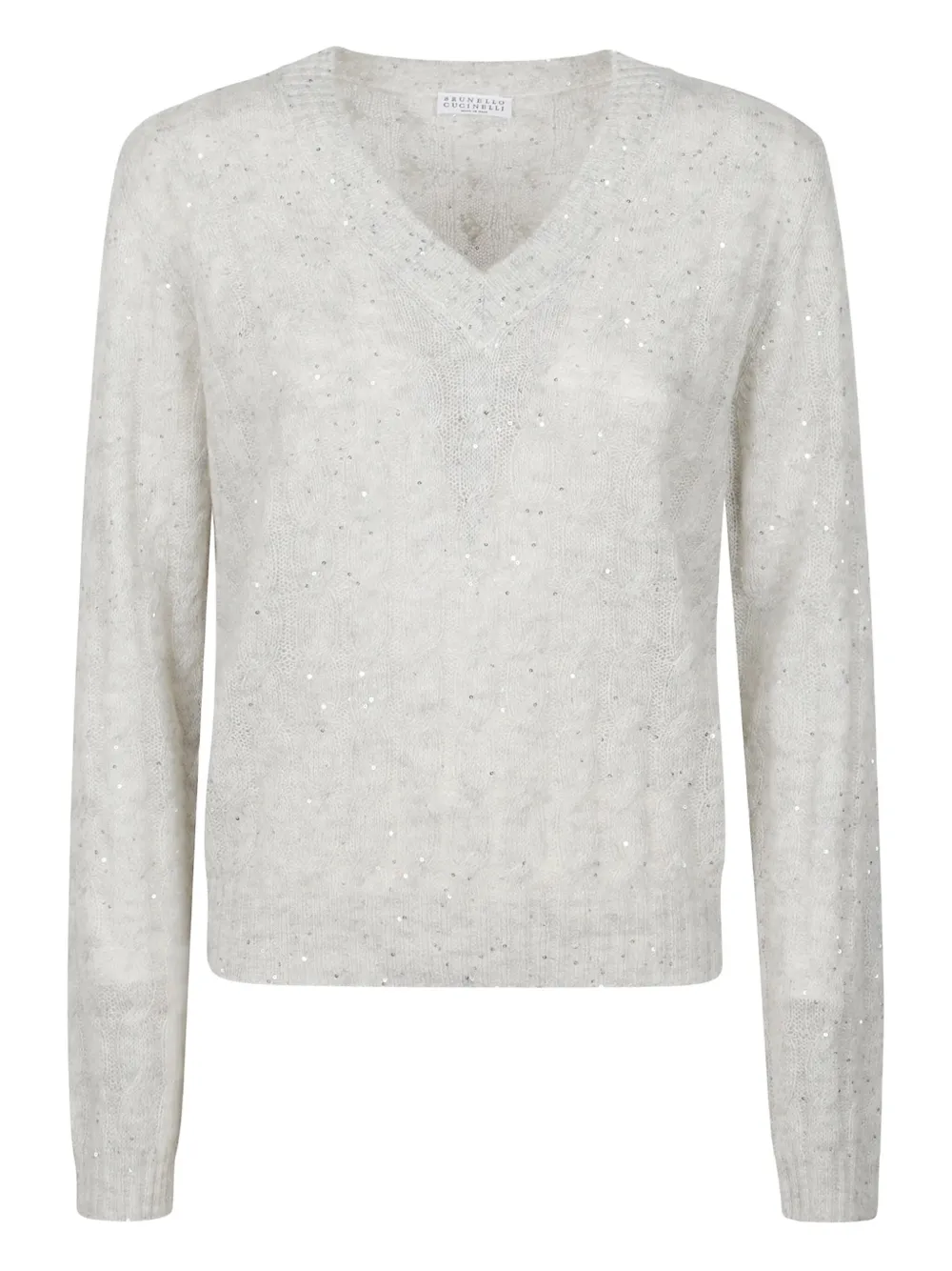 Brunello Cucinelli Maglione con paillettes - Grigio