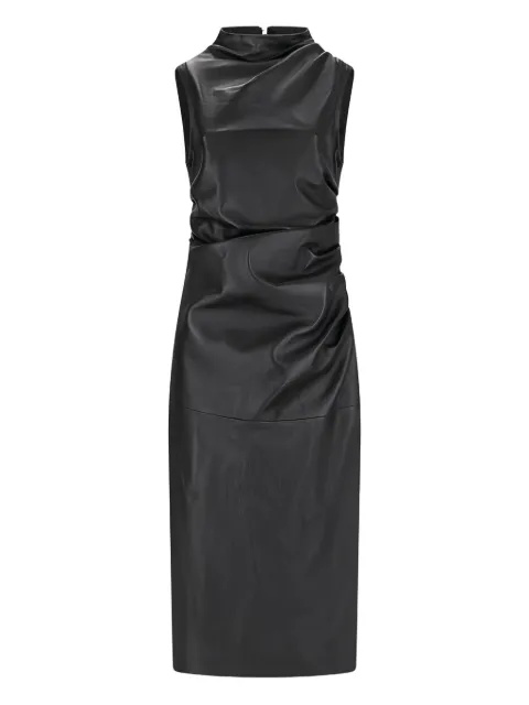 Giuseppe Di Morabito sleeveless leather midi dress