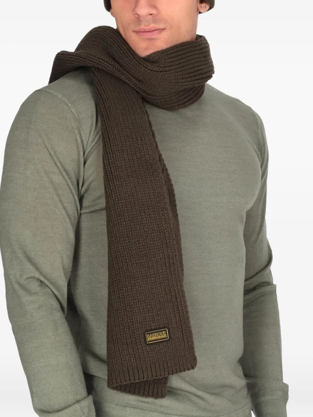 Barbour International Geribbeld sjaalset - Bruin