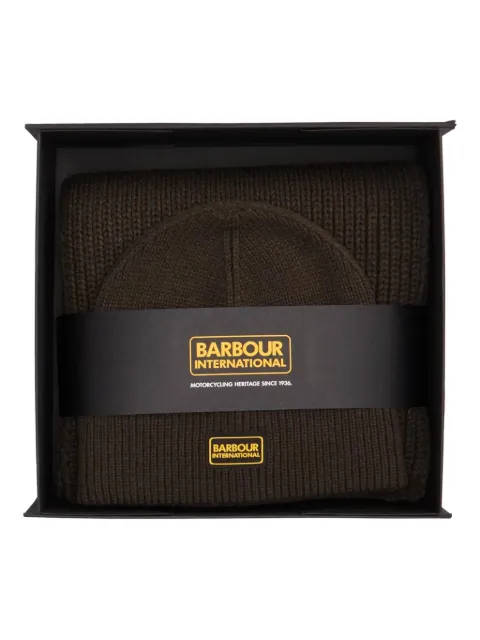 Barbour International ribbed scarf set
