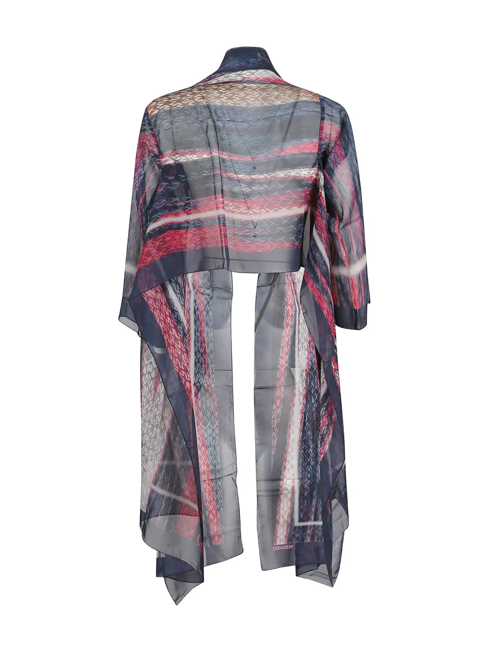 Missoni multicoloured pattern scarf - Blauw