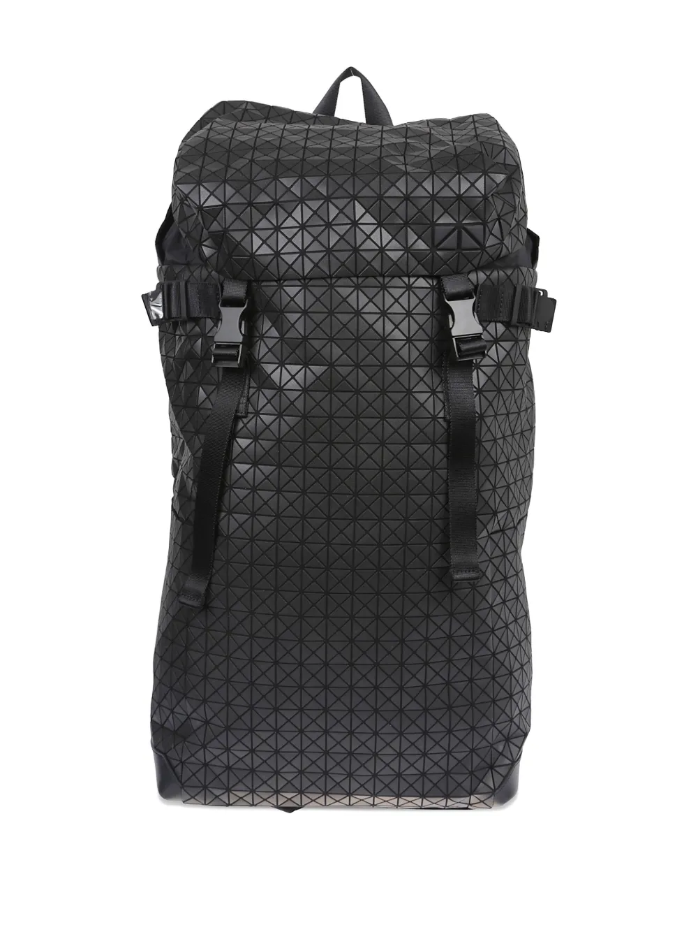 Bao Bao Issey Miyake Geometric Pattern Leather Backpack With Structured Silhouette In Black