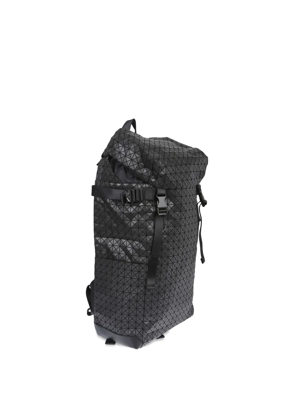 Bao Bao Issey Miyake Geometric Pattern Leather Backpack With Structured Silhouette In Black