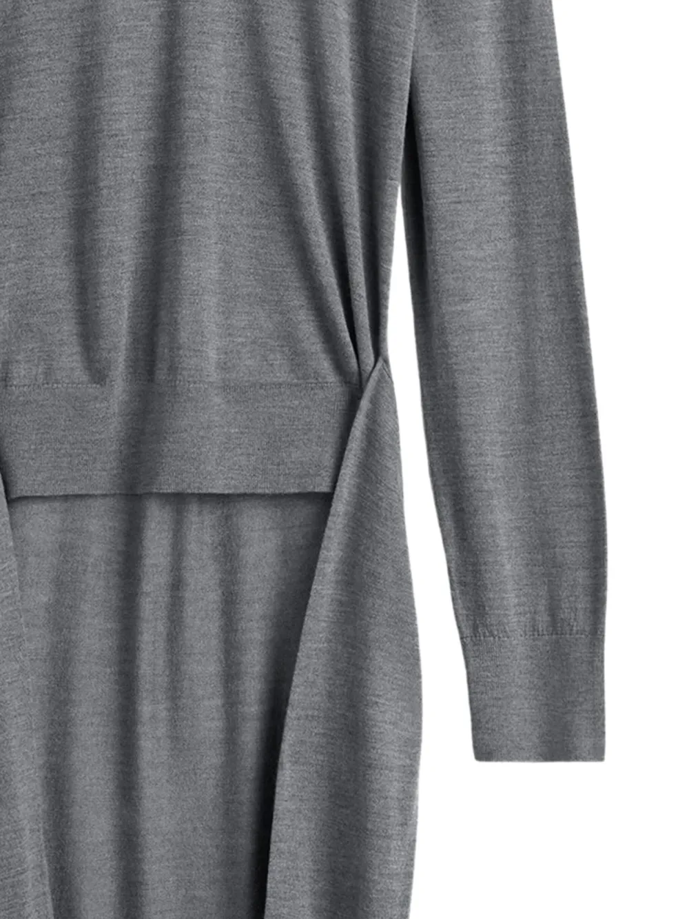 Totême Turtleneck Belted Midi Dress In Gray