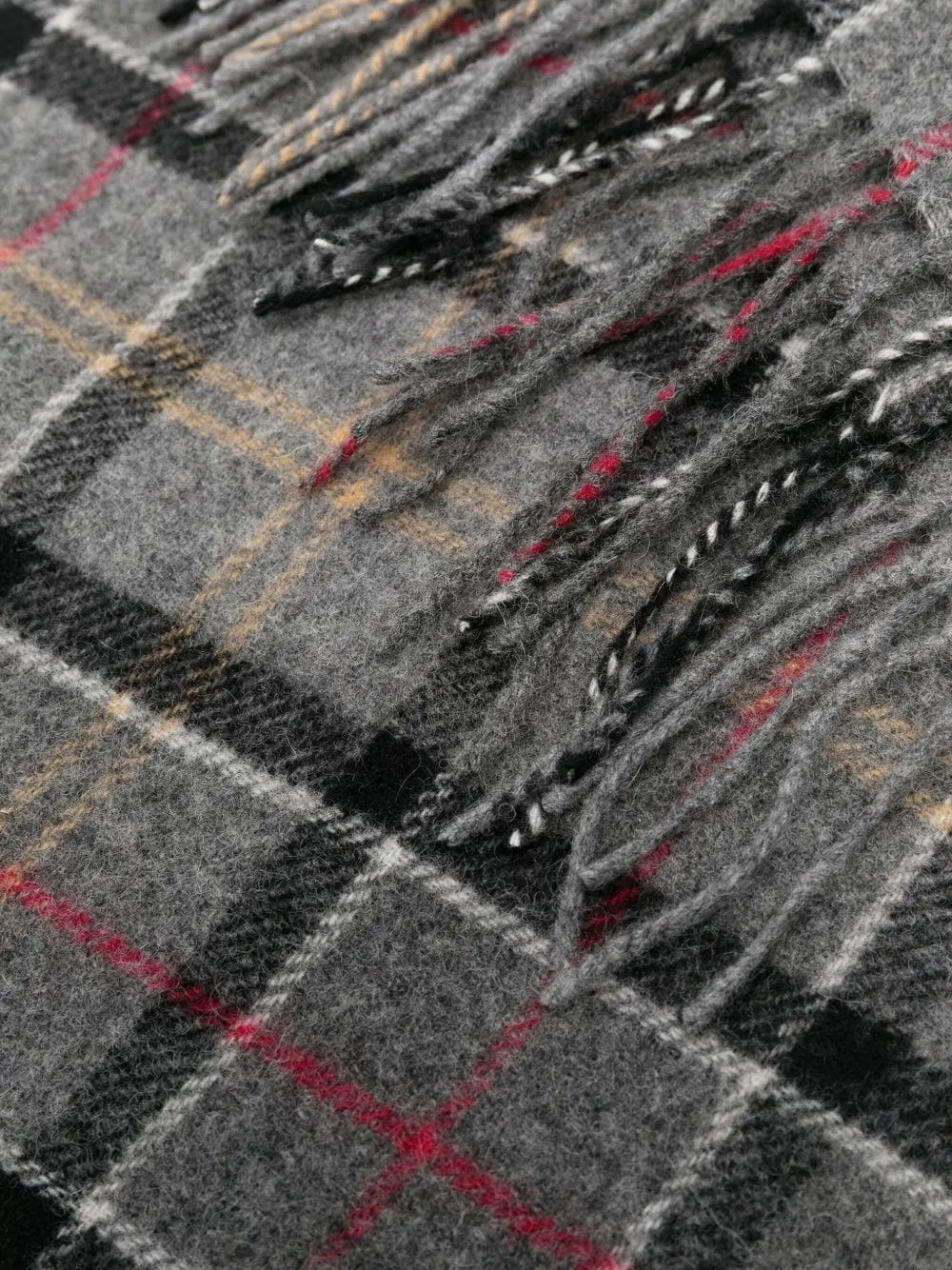 Barbour Sjaal met tartan ruit en franje - Grijs
