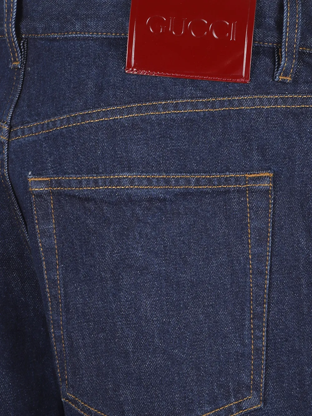 Gucci Logo-patch Jeans In Blue