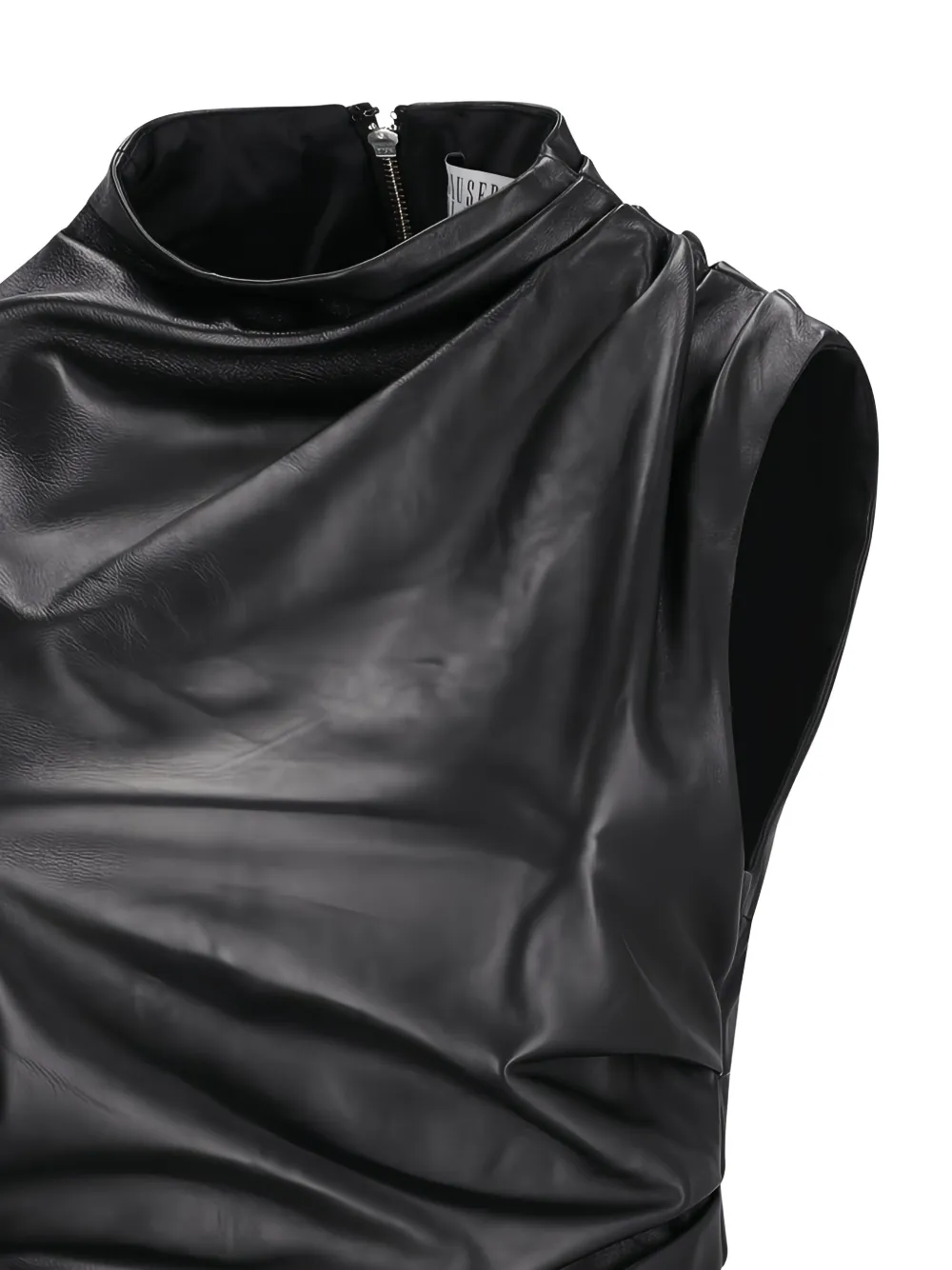 Giuseppe Di Morabito Draped Leather Top In Black