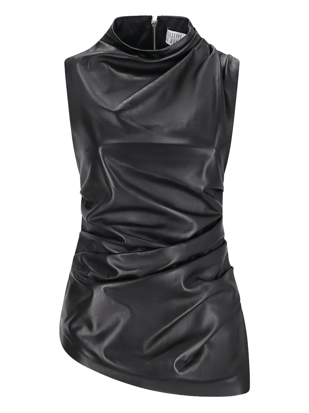 Giuseppe Di Morabito Draped Leather Top In Black