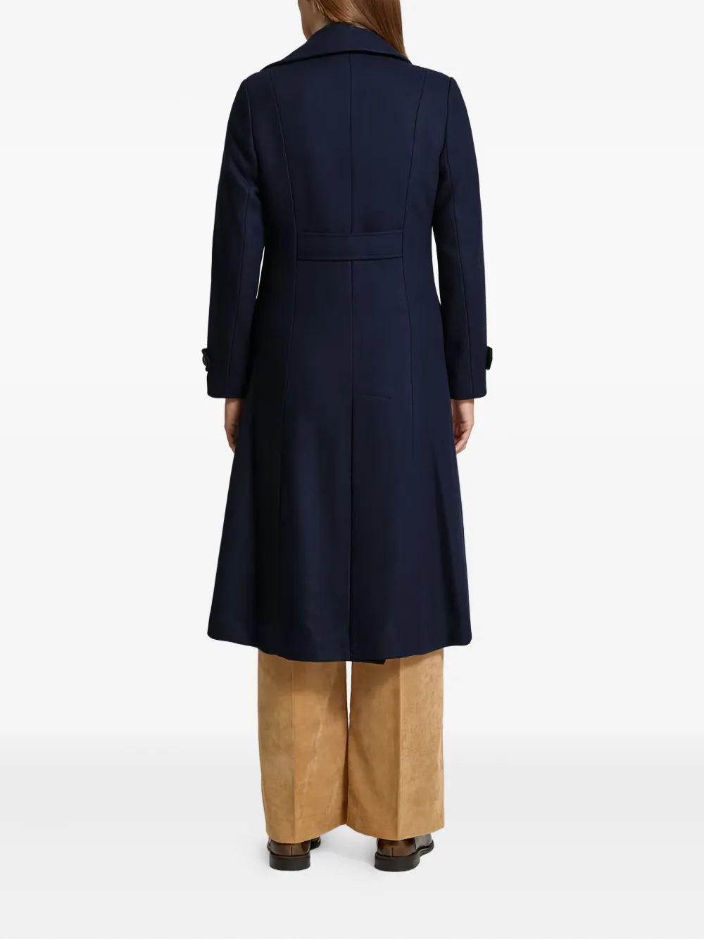 Ralph Lauren Navy Blue Double-breasted Coat In Blue