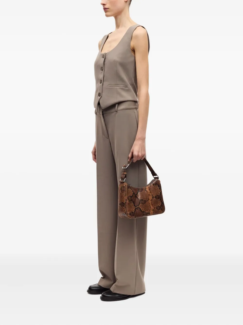 Samsoe & Samsoe Button Trousers In Gray
