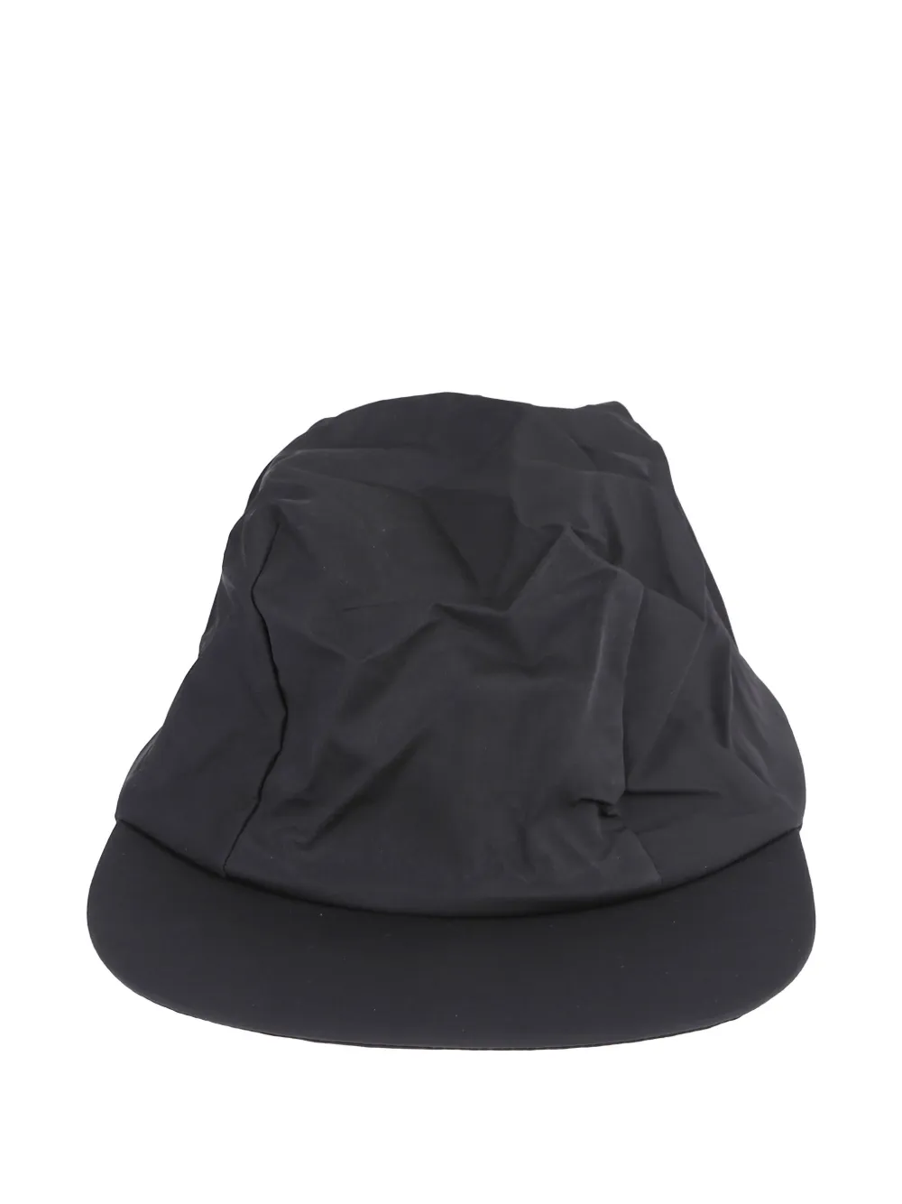 Issey Miyake Wide Brim Wrinkled Texture Cap In Black